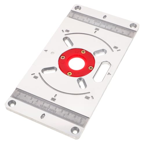 Operitacx Holzbearbeitungsmaschine Schneidemaschine Flipboard Einfügen Vorlage für Router Trimmen Router-Vorlagen Fräserplatte Präzisions-Frästisch-Einlegeplatte Metall Silber von Operitacx