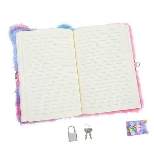 Operitacx Kawaii Flauschiges Notizbuch mit Schloss Plüsch Cartoon Tagebuch für Fuzzy Tagebuch für Schreibheft für Schule Reisen und Büro Zartes Design von Operitacx