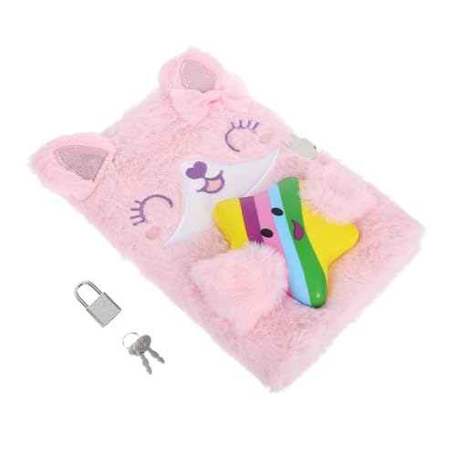 Operitacx Kawaii Flauschiges Notizbuch mit Schloss Plüscheinband Tagebuch für Schülernotizbuch für Schule Reisen und Büro Einzigartiges Design für Sichere Privatsphäre von Operitacx