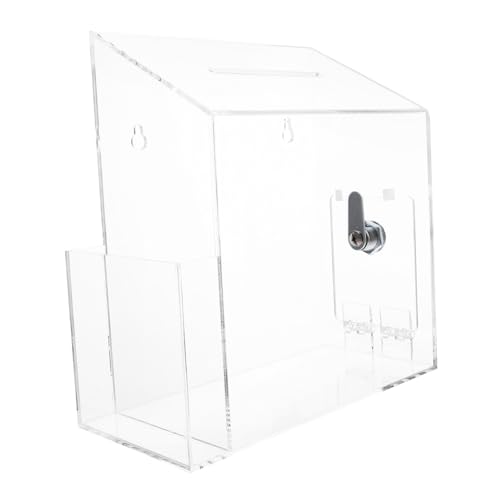 Operitacx Kleine Acryl Spendenbox mit Schloss und Schlitz Transparente Abstimmungsbox für Büro Wohltätigkeit Vorschläge und Sammelaktionen Kompakte Multifunktionale Wahlurne von Operitacx