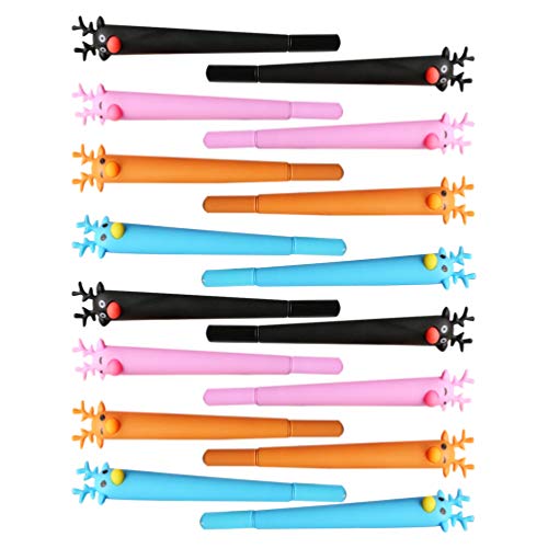 Operitacx Schulsachen Kugelschreiber 16 Tintenstifte 0 5 Mm Weihnachts- -Tintenstift Weihnachtskugelschreiber in Hirschform für Weihnachtsfeier Schule Schreibwaren (Schwarz Blau Stifte von Operitacx