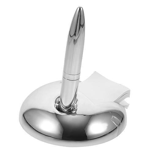 Operitacx Kugelschreiberhalter schreibwaren ergonomische bürogadges bescherung Tischstift Gegenkugelschreiber Geschäftszubehör Stift an einer Kette Kugelschreiber für Hotels Metall Silver von Operitacx