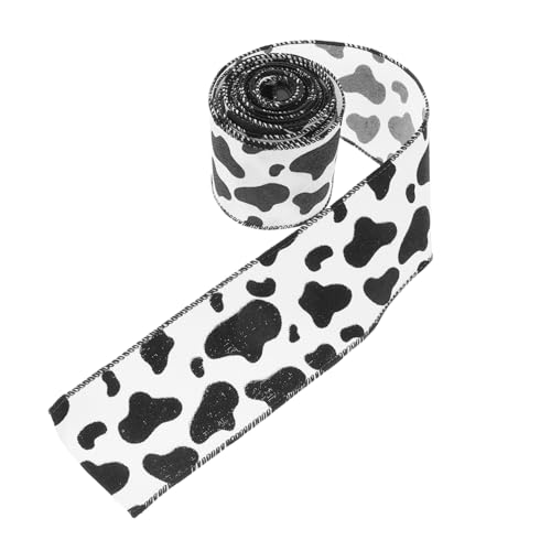 Operitacx Kuhmuster Drahtkante Band Breit Polyesterband für DIY Basteln Kränze Geschenkverpackung Farmtier Design Langlebig und Einfach zu Verarbeiten Operitacx Kuhmuster Drahtkante Band Breit Polyesterband für DIY Basteln Kränze Geschenkverpackung Farmtier Design Langlebig und Einfach zu Verarbeiten von Operitacx