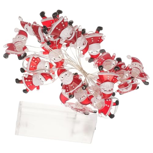 Operitacx Kupferdraht LED Lichterkette mit Weihnachtsmann Figuren Batteriebetriebene Weihnachtsbeleuchtung ohne Batterie Flexible Weihnachtsdeko für Innen und Außen für Party und von Operitacx