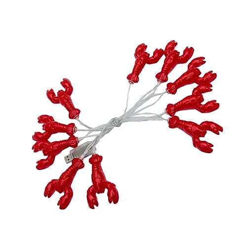 Operitacx LED Lobster Lichterkette Flammig mit USB und Fernbedienung Dekorative LED Lampions für Indoor Outdoor Rot Langlebig und Festlich für Weihnachts und Partydeko von Operitacx