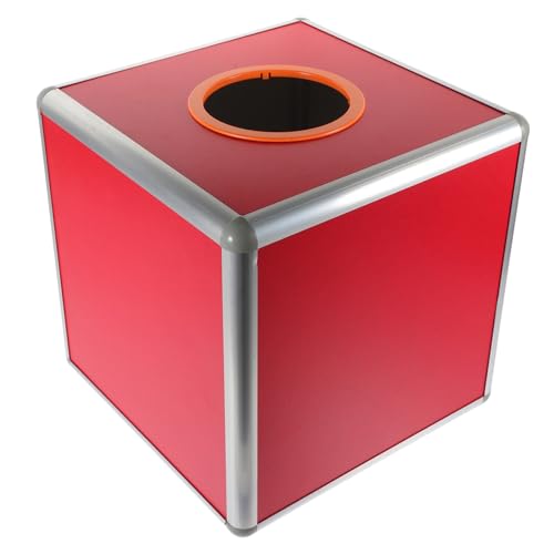 Operitacx Losbox Mittlere Rote Kubische Raffle Box aus Undurchsichtige Wahlurne für Partys Büros Jahrestreffen Gerechte Loseziehung Partyzubehör Farbe von Operitacx