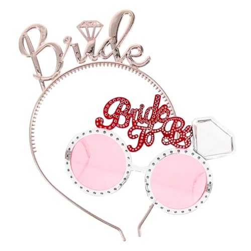 Operitacx Lustige Braut Sonnenbrille Leichtes Kostümbrille Party Zubehör für Junggesellinnenabschied und Hochzeitsfeier mit Transparenten und Roségold Akzenten Operitacx Lustige Braut Sonnenbrille Leichtes Kostümbrille Party Zubehör für Junggesellinnenabschied und Hochzeitsfeier mit Transparenten und Roségold Akzenten von Operitacx