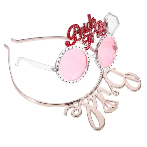 Operitacx Lustige Brautparty Brille Teilig Transparente Bride To Be Sonnenbrille und Roségoldener Hochzeitsschmuck Langlebige Partybrillen für Junggesellinnenabschied und Hochzeitsfeier Deko von Operitacx
