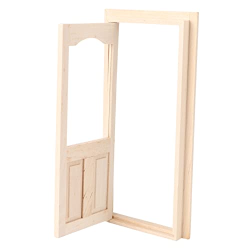 Operitacx Maßstab aus Massivem Holz DIY Blanko Holztür mit Robustes Material Naturfarbene Mini Haus Tür zum Basteln und Dekorieren Vielseitig für Puppenhaus Zubehör von Operitacx