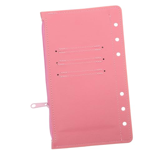 Operitacx Nachfüllpackung für lose Blätter Löcher Loch Binder-Beutel mit losen Blättern Nachfüllungen Veranstalter Bindetaschenmappen Ordnertaschen mit Reißverschluss Budgetbinder Pu Rosa von Operitacx