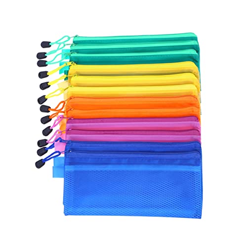 Operitacx Netz Reißverschluss Tasche Wasserdichtes Portfolio Dokumentenmappe PVC Stiftetui Farben Zufällig für Reiseunterlagen Einfach Ihrer Tasche zu Verstauen mit Zufällige Farbe von Operitacx