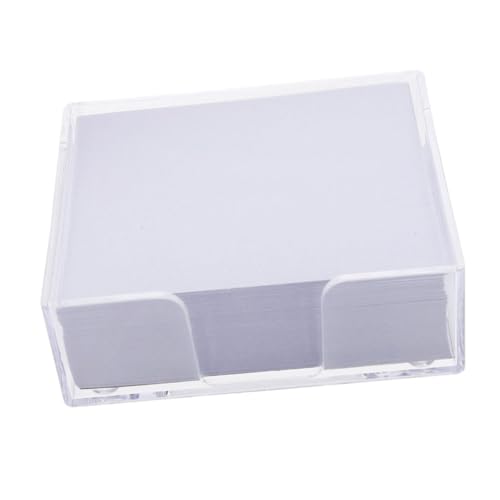 Operitacx Notizzettel mit Transparentem Boxspender Nachfüllbare Weiße Memo Pads Praktischer Schreibtisch Organizer für Büro Schule und Zuhause Einfache Einhandentnahme Vielseitig für Notizen von Operitacx