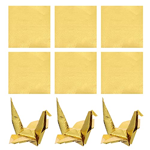 Operitacx Origami-Papierbögen, Bastelpapier, Faltpapier für Kunst- und Bastelprojekte, Anfänger, Training und Schule, Basteln, Dekoration, goldfarben, 100 Stück von Operitacx