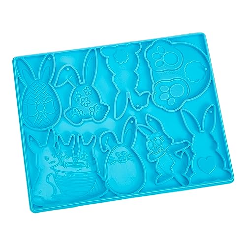 Operitacx Osterdekoration Ei Stichworte Mit Hausgemacht Mini Schild Giessform Silikon Schlüsselanhänger Kuchenform Schlüsselbund -anhängerformen Osterform Silikonform Blue Kieselgel von Operitacx