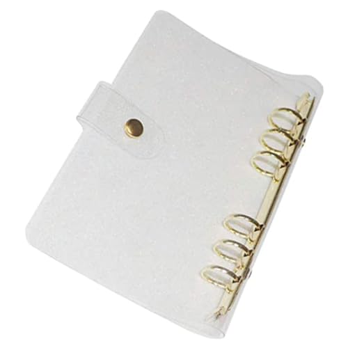 Operitacx PVC Ringbuch mit Goldglitzer Nachfüllbarer Ring Organizer Leichtes Rutschfestes Büro Notizbuch für Schule Büro Reise Transparentes Deckblatt Starker Metallverschluss von Operitacx