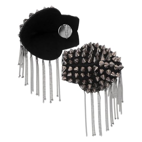 Operitacx Punk Schulterklappen mit Nieten und Quasten Vintage Design Robuste Ccb Eisen materialien Modische Abzeichen für Jacken und Kostüme Operitacx Punk Schulterklappen mit Nieten und Quasten Vintage Design Robuste Ccb Eisen materialien Modische Abzeichen für Jacken und Kostüme von Operitacx