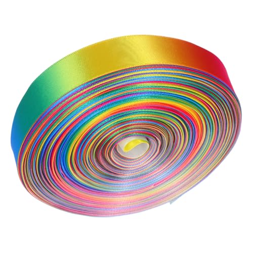 Operitacx Rainbow Satin Stoffband Yards Einseitiges DIY Geschenkband für Haaraccessoires Blumensträuße Kuchen und Partydekoration Langlebiges Polyester Vielseitig Einsetzbar für Feiern und von Operitacx