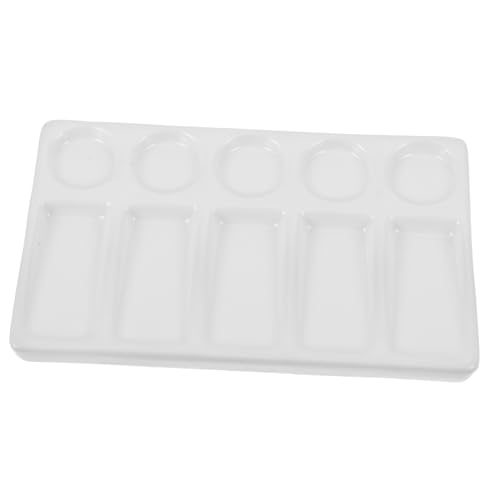Operitacx Rechteckige Aquarell Palette Kunststoff Auslaufsicher für Gouache und Acrylmalerei Mischpalette Weiß für Künstler und Schüler von Operitacx