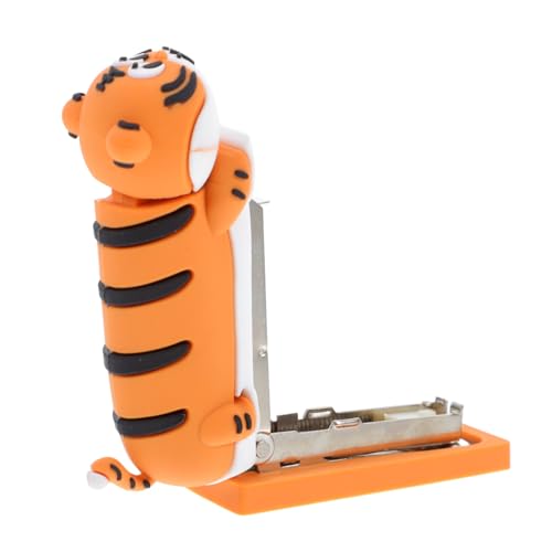 Operitacx Reise Mini Tiger Hefter Tragbares Handheld Büro und Schulheftgerät im Tierdesign Kreativer und Wiederverwendbarer Hefter für Vielseitige Anwendungen von Operitacx
