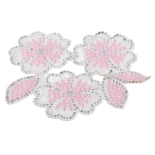 Operitacx Rhinestone Blüten Bügelbild Glänzender DIY Patch für Kleidung Selbstklebend Langlebige Blumen Applikation zum Aufbügeln Jacken Röcke Rucksäcke und Mehr von Operitacx