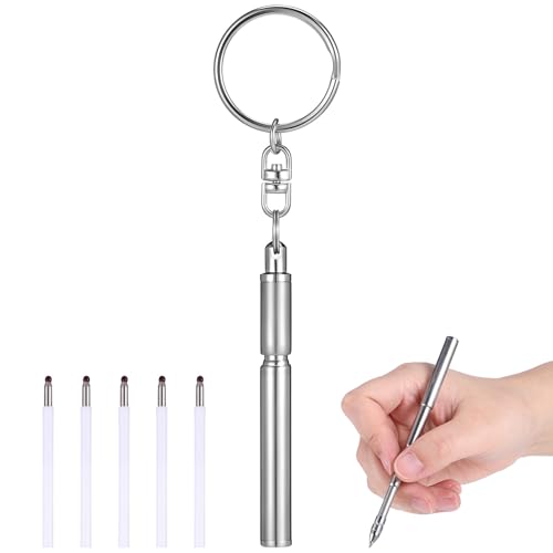 Operitacx Schlüsselanhänger Stift Schlüsselanhänger Kleiner Stift Einziehbare Kugelschreiber Edelstahl Mini-Kugelschreiber Schlüsselanhänger Teleskopstift Edelstahlstift Mit Nachfüllungen Operitacx Schlüsselanhänger Stift Schlüsselanhänger Kleiner Stift Einziehbare Kugelschreiber Edelstahl Mini-Kugelschreiber Schlüsselanhänger Teleskopstift Edelstahlstift Mit Nachfüllungen von Operitacx