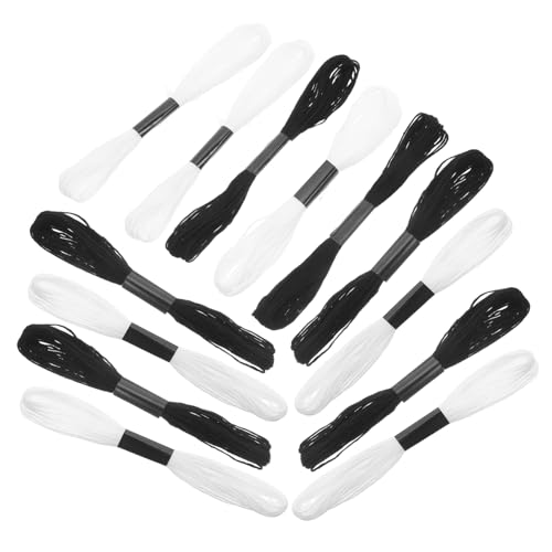 Operitacx Schwarze und Weiße Baumwoll Stickgarne für Diy Freundschaftsarmbänder Langlebige Kreuzstichfäden für Kleidung Verzierung und Bastelprojekte Operitacx Schwarze und Weiße Baumwoll Stickgarne für Diy Freundschaftsarmbänder Langlebige Kreuzstichfäden für Kleidung Verzierung und Bastelprojekte von Operitacx