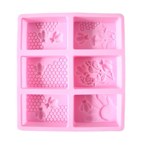 Operitacx Silikon Seifenform und Kuchenform Wabenform Hitzebeständig Antihaftbeschichtet Vielseitig für Backen Eiswürfel Fondant DIY Kuchen Seifen und Desserts Bpa frei Zufällige Farbe von Operitacx