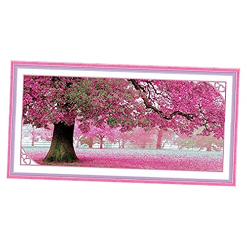 Operitacx Stickset Baum Kirschblüte Kreuzstichset Romantisches Stickset Kirschblütendekor Kirschdekor Verzierungen Zum Basteln Von Blumendekorationen Diamantzeichnung von Operitacx