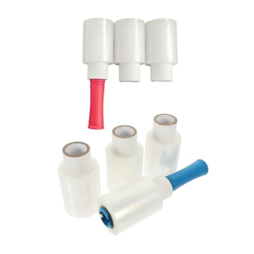 Operitacx Stretchfolie mit Griff Teiliges Transparent Selbstklebend Strapazierfähig für Verpackung Umzug und Verpackungsfolie Praktische Handstretchfolie Vielseitig Zufällige Farbe von Operitacx