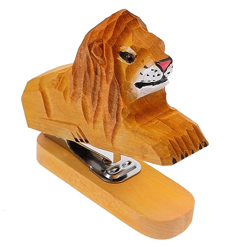 Operitacx Tier Heftgerät aus Holz Kreativer Handgefertigter Tier Stapler für Büro und Zuhause Süßes Design Langlebig und Praktisch für Freunde und Familie von Operitacx