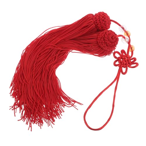 Operitacx Traditionelle Chinesische Eisseide Schwertquaste mit Knoten Dekorativer Schwertanhänger für Kung Fu Kampfsport Tanz und Bühnenperformance Roter Ethno Schmuck Operitacx Traditionelle Chinesische Eisseide Schwertquaste mit Knoten Dekorativer Schwertanhänger für Kung Fu Kampfsport Tanz und Bühnenperformance Roter Ethno Schmuck von Operitacx