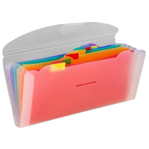 Operitacx Tragbarer Fächermappe Fächer Rainbow Design Mehrschichtiger Leichter Dokumentenorganizer für Büro Schule Zuhause Kompakter Robuster Aktenhalter für Belege und Briefe von Operitacx