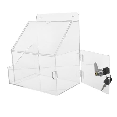 Operitacx Transparente Acryl Spendenbox mit Schloss Vielseitige Raffle Ticket Box für Wahl Charity und Vorschläge Langlebiger Karten und Abstimmungsbehälter von Operitacx