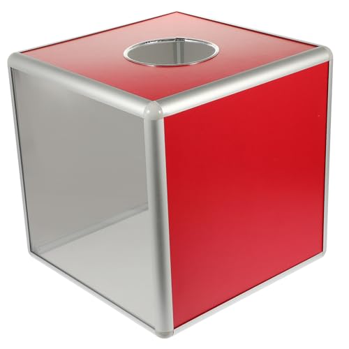 Operitacx Transparente Cubic Raffle Box Aluminiumrahmen Spendenbox für Fundraising Meeting Ballot Box Vielseitig Einsetzbar Robust Langlebig Umweltfreundlich Farbe Farbe von Operitacx