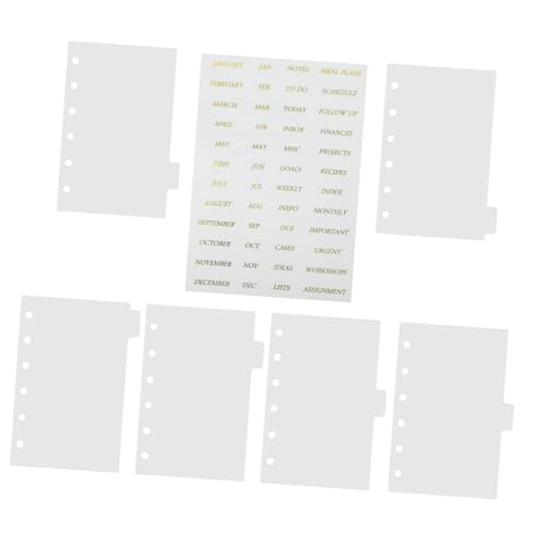 Operitacx Transparente Trennblätter für Ringordner Teiliges mit Goldener Prägefolie Klare Registerkarten für Notizbücher und Aktenordner Selbstklebend und Vielseitig Einsetzbar von Operitacx