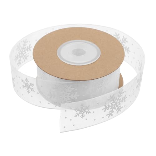 Operitacx Transparentes Weißes Schneeflockenband Breit Bedrucktes Geschenkband für Geschenkverpackung Haaraccessoires Diy Deko für Winterfeiern und Weihnachtsbaumdekoration Operitacx Transparentes Weißes Schneeflockenband Breit Bedrucktes Geschenkband für Geschenkverpackung Haaraccessoires Diy Deko für Winterfeiern und Weihnachtsbaumdekoration von Operitacx