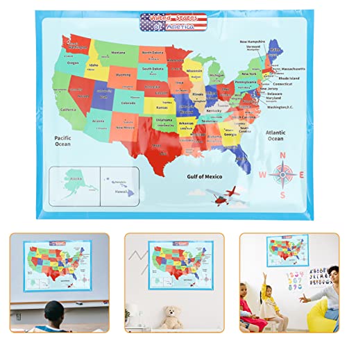 Operitacx 1 Blatt Karte Der Vereinigten Staaten Laminiertes Plakat Poster Im Klassenzimmer Us-wandkarte Karte Vereinigten Staaten Tragbar Kleinkind Vereinigte Staaten Synthetisches Papier von Operitacx
