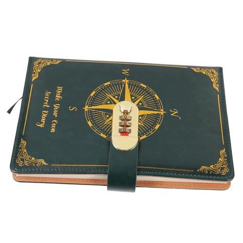 Operitacx Vintage Notizbuch mit Zahlenschloss Dekoratives Reisetagebuch für Scrapbooking für Büro Schule und Zuhause Grün Leicht und Tragbar für Notizen und Erinnerungen von Operitacx