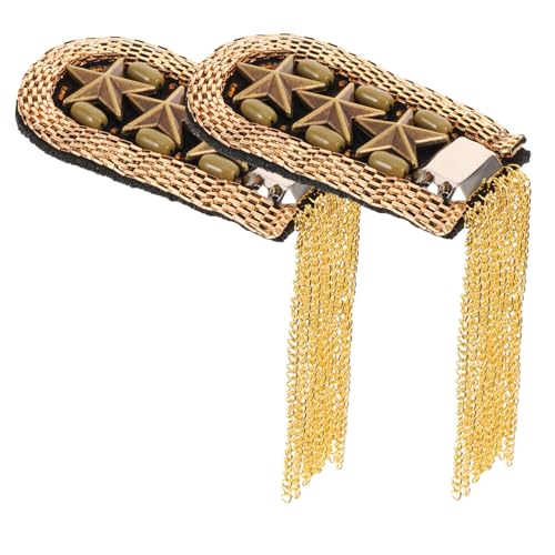 Operitacx Vintage Quasten Schulter Epauletten Metallfransen Dekorative Broschen Unisex Mode Schmucksets Damen Zubehör Operitacx Vintage Quasten Schulter Epauletten Metallfransen Dekorative Broschen Unisex Mode Schmucksets Damen Zubehör von Operitacx