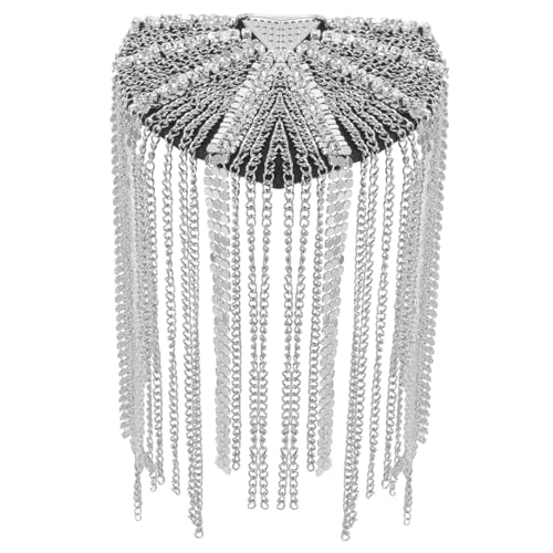 Operitacx Vintage Schulter Epaulette mit Quaste und Strassbesatz Modischer Schmuck für Damen Dekoratives Schulteraccessoire für Anzug Kostüm und Festliche Anlässe Silberfarben Operitacx Vintage Schulter Epaulette mit Quaste und Strassbesatz Modischer Schmuck für Damen Dekoratives Schulteraccessoire für Anzug Kostüm und Festliche Anlässe Silberfarben von Operitacx