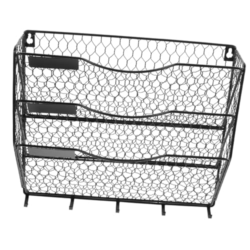 Operitacx Wandmontierter Metall Wandorganizer mit Haken Mehrstufiger Zeitschriftenhalter und Aktenablage für Büro Zuhause und Schule Platzsparender Wandkorb zur Übersichtlichen Operitacx Wandmontierter Metall Wandorganizer mit Haken Mehrstufiger Zeitschriftenhalter und Aktenablage für Büro Zuhause und Schule Platzsparender Wandkorb zur Übersichtlichen von Operitacx