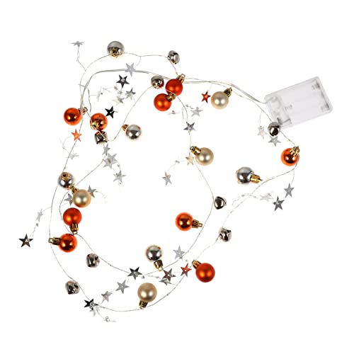 Operitacx Weihnachtliche LED Lichterkette Warmweiße Kugel Glocken Batteriebetrieben Langlebige Dekoration für Innen und Außen Leichte Weihnachtsbaum und Partybeleuchtung von Operitacx