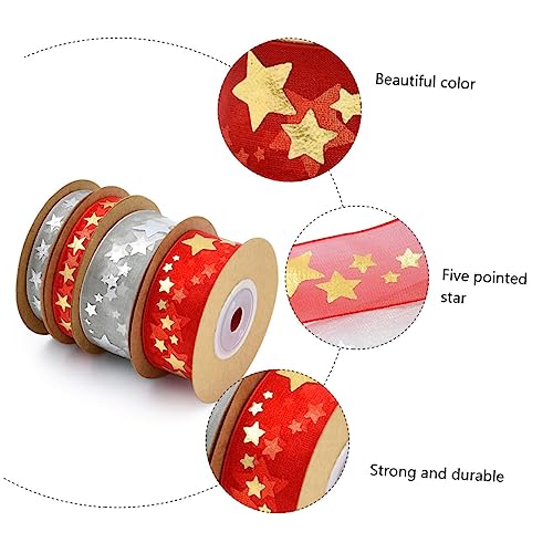 Operitacx Weihnachtsband Rot Fünfzackiger Stern Glänzend DIY Geschenkverpackung Dekoband Festliche Schleifen für Weihnachtsdeko und Bastelarbeiten Operitacx Weihnachtsband Rot Fünfzackiger Stern Glänzend DIY Geschenkverpackung Dekoband Festliche Schleifen für Weihnachtsdeko und Bastelarbeiten von Operitacx