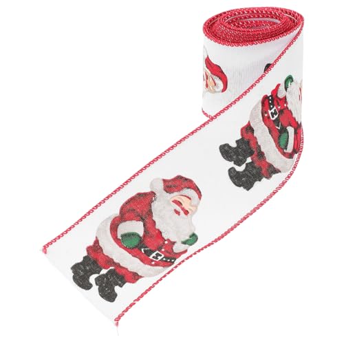 Operitacx Weihnachtsband Santa Claus Style Rolle Vielseitiges Dekoband aus Stoff Einfach Zuschneidbar und Bindbar für Geschenkverpackung und DIY Bastelprojekte zu Festtagsfeiern Operitacx Weihnachtsband Santa Claus Style Rolle Vielseitiges Dekoband aus Stoff Einfach Zuschneidbar und Bindbar für Geschenkverpackung und DIY Bastelprojekte zu Festtagsfeiern von Operitacx