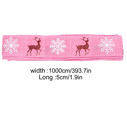 Operitacx Weihnachtsschleifenband Breit Lang mit Elch und Schneeflockenmotiv Pinkes Diy Geschenkband für Weihnachtsdeko Party Basteln und Verpackung Operitacx Weihnachtsschleifenband Breit Lang mit Elch und Schneeflockenmotiv Pinkes Diy Geschenkband für Weihnachtsdeko Party Basteln und Verpackung von Operitacx