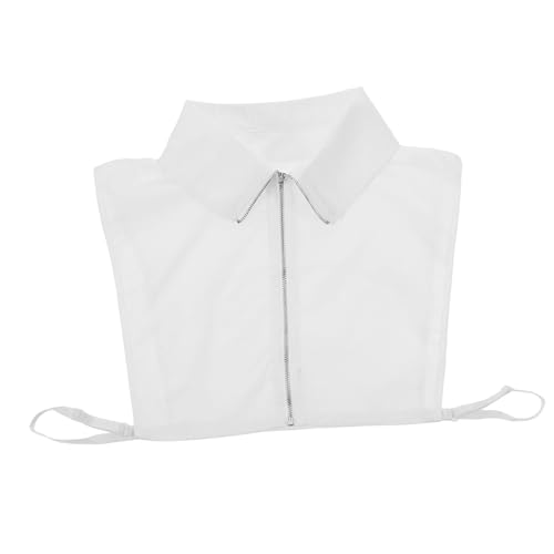 Operitacx Weißer Baumwoll Krageneinsatz mit Reißverschluss Abnehmbarer Falscher Hemdkragen für Damen Weicher Atmungsaktiver Blusenkragen zum Layering und Modischen Styling Operitacx Weißer Baumwoll Krageneinsatz mit Reißverschluss Abnehmbarer Falscher Hemdkragen für Damen Weicher Atmungsaktiver Blusenkragen zum Layering und Modischen Styling von Operitacx