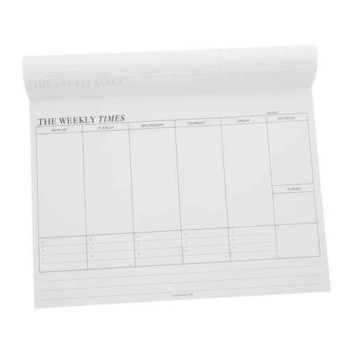 Operitacx Wochenplaner Täglicher Planer Planungsbuch horizontaler Planer Aufgabenplaner für die Organisation Blankoplaner wöchentlich und monatlich Wochenkalender Notizblock Papier Weiß von Operitacx
