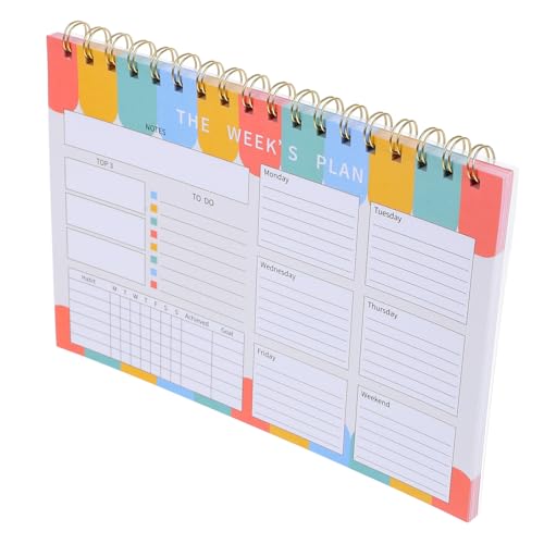 Operitacx Wochenplaner-notizblock Notizbuch Notizbücher Wöchentlicher Tischkalender Schulplaner Wochenplaner Undatiert Wochenplaner Notebook -planer Hausaufgabenplaner Planenplaner Papier von Operitacx