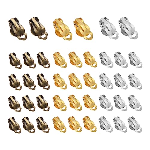 Opexicos 150 Stück Gold Silber Ohrclips Basis Ohrringe Blank Fassung Fit 10 mm Glas Cabochons Ohrring Findings DIY Making Supplies von Opexicos