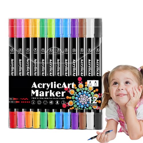 Acrylfarbmarker, Acryl-Marker-Set, Zeichenstifte mit Doppelspitze in mehreren Farben, Acrylstifte zum Ausmalen, kreatives Kunsthandwerk, das künstlerische Materialien herstellt Acrylfarbmarker, Acryl-Marker-Set, Zeichenstifte mit Doppelspitze in mehreren Farben, Acrylstifte zum Ausmalen, kreatives Kunsthandwerk, das künstlerische Materialien herstellt von Opilroyn